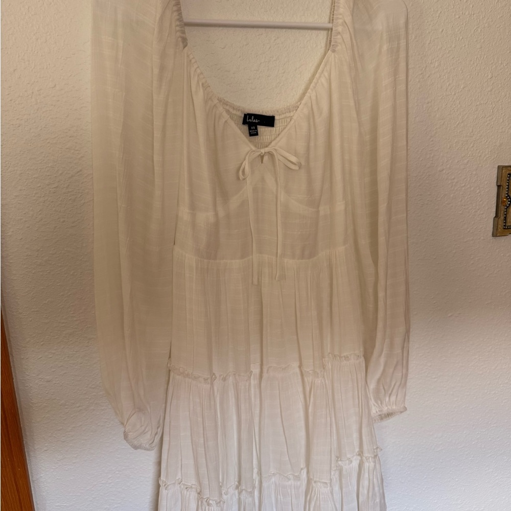 Lulu's White Ruffle Mini Dress - Picture 2 of 4